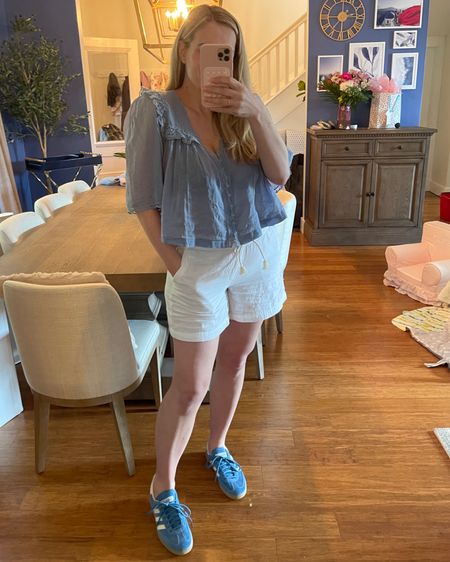 The perfect summer top! Fits true to size and comes in a few colors. Love it paired with blue adidas gazelles! 
.
.
Mom outfit - new mom outfit - toddler mom outfit - free people top - free people outfit - adidas sneakers 

#LTKShoeCrush #LTKStyleTip #LTKFindsUnder100