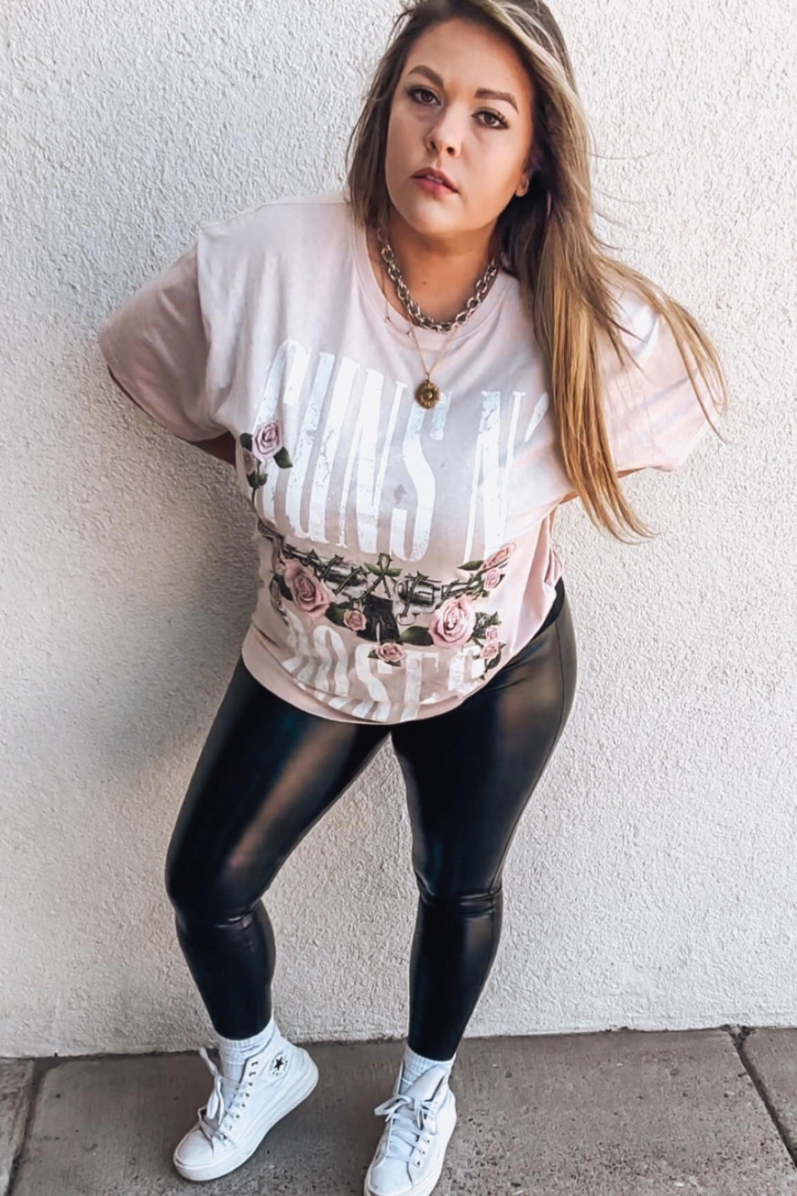 Oversized tee and leather leggings

#LTKcurves