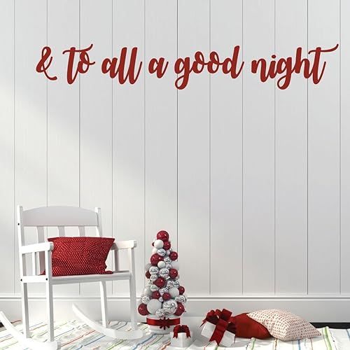 Amazon.com: Christmas Wall Decal Decor - & to All a Good Night - Holiday Vinyl Stickers for Livin... | Amazon (US)
