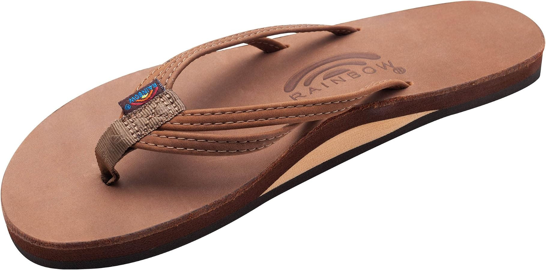 Rainbow Sandals Ladies The Sand Piper Luxury Leather - Single Layer Arch w/Double Narrow 1/3" Str... | Amazon (US)