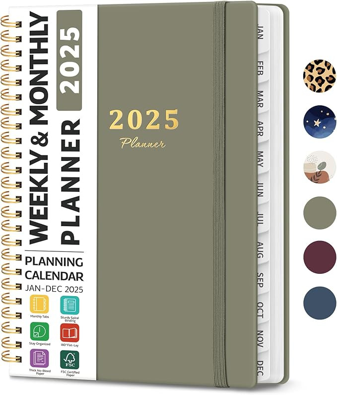 2025 Planner Weekly and Monthly, Jan 2025 - Dec 2025, Hardcover 2025 Calendar Planner Book with M... | Amazon (US)