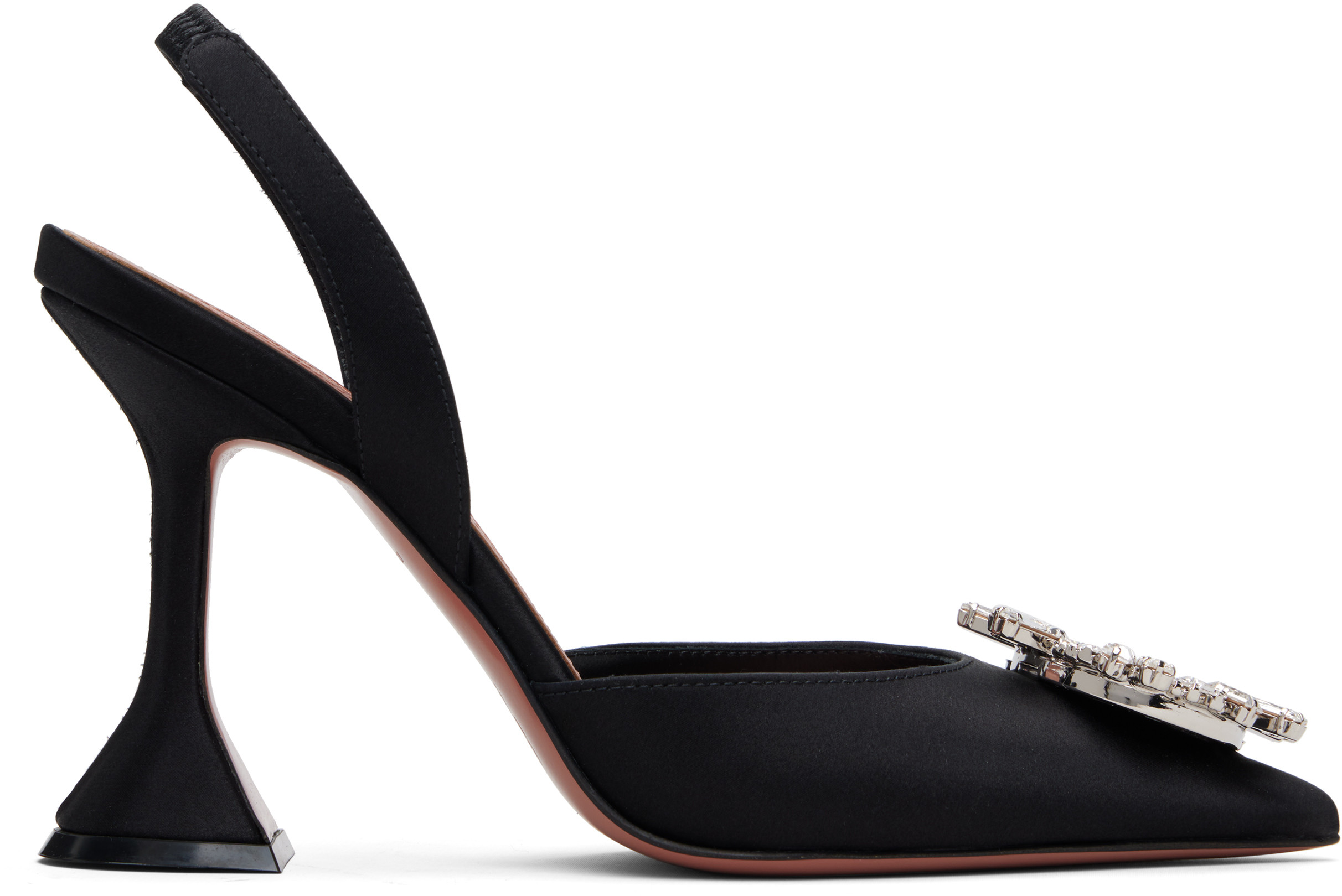 Amina Muaddi Black Begum Sling 95 Heels | SSENSE