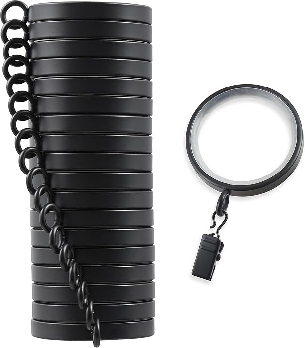 MODE Cambria Designer Series - Premium Easy Glide 18 Count Curtain Rings - Metal with Smooth, Qui... | Amazon (US)
