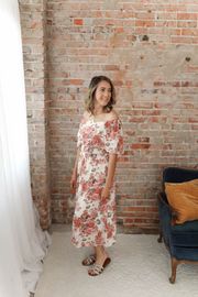 Square Neck Floral Midi Dress Inspired by Shelby Ditch | Inspired Boutique