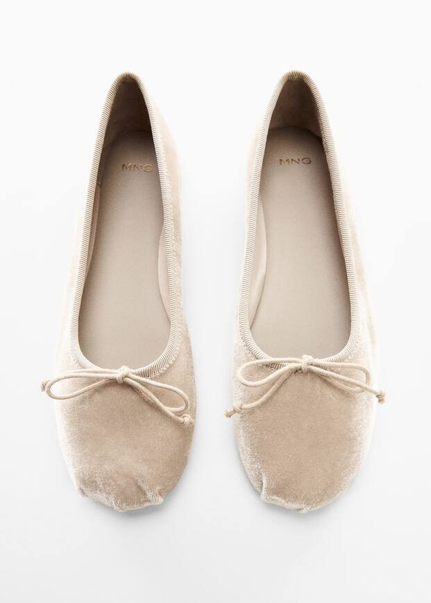 Ballerina shoes with velvet bow | MANGO (US)