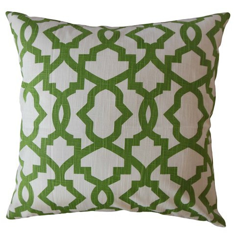 Casey Pillow, Green/White | One Kings Lane