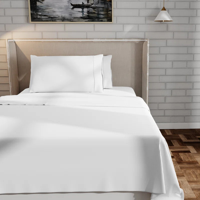Adelaja 300 Thread Count Organic 100% Cotton Cool & Crisp Percale Weave Sheet Set | Joss & Main