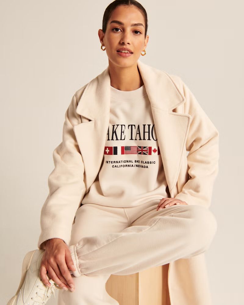 Women's Oversized Ski Patch Sunday Crew | Women's | Abercrombie.com | Abercrombie & Fitch (US)