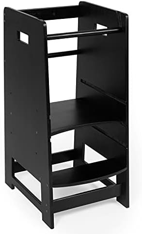 Play Platoon Toddler Kitchen Stool with Adjustable Height - Wooden Step Stool Standing Tower for ... | Amazon (US)