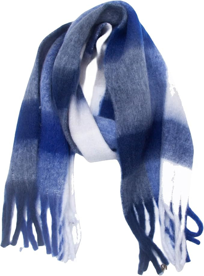 Yatemiole Women's Cashmere Big Coloured Checked Scarf Winter Warm Wrap Scarf | Amazon (US)