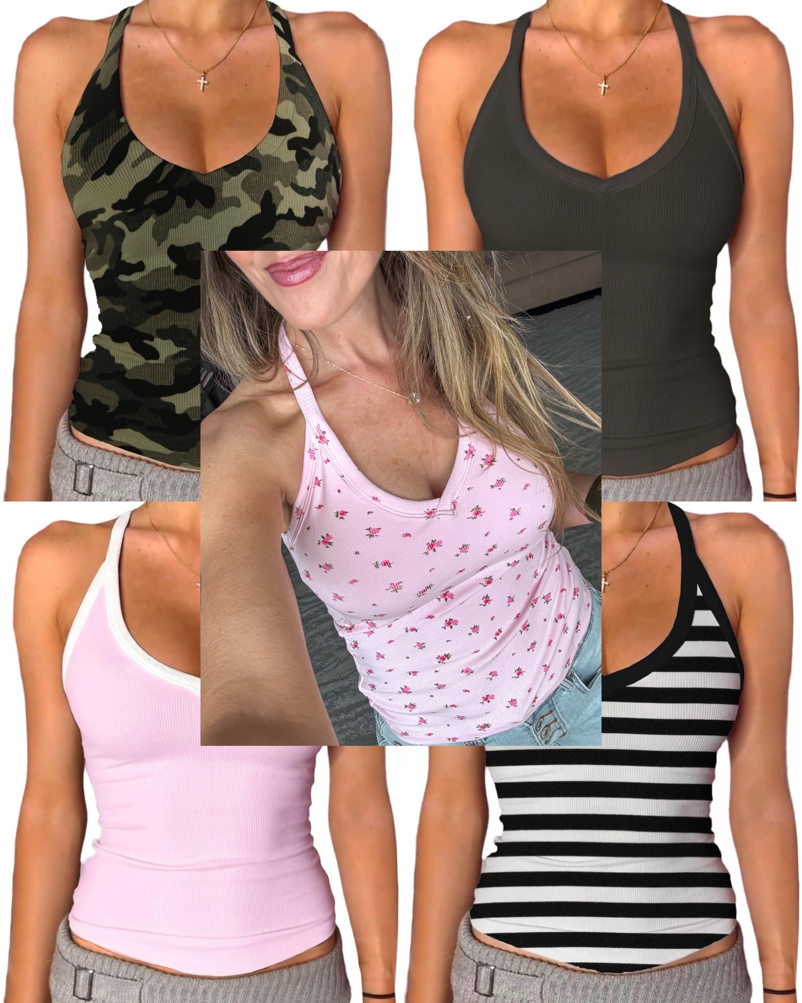 Wearing this pink floral print built-in bra v neck tank on repeat! 💕 Comes in a ton of colors and prints…only a few shown here! Wearing an xsmall. 

As an Amazon Influencer I earn commission on qualifying purchases.

Built in bra tank, spring fashion essentials, best basics, mom style, casual fashion basics, spring outfit inspo 

#LTKootd #LTKOver40 #LTKMidsize