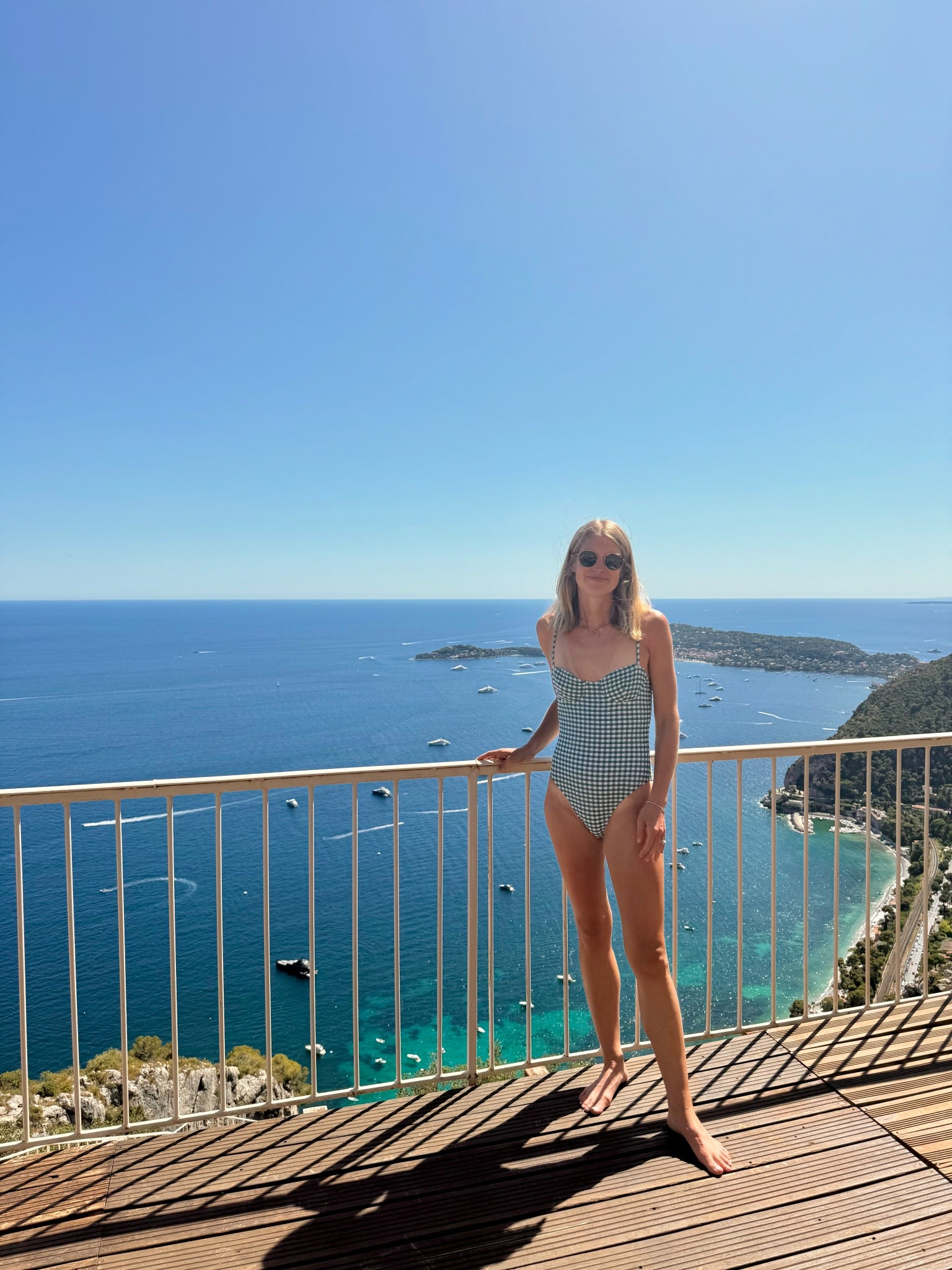 Love wearing green gingham swim in eze France ! My exact swimsuit is sold out but linked a few others I love 

 #LTKSwim
