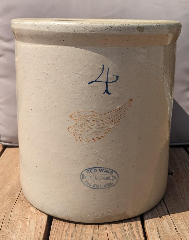 Red Wing Union Stoneware Co 4 Gallon Crock Large Ceramic Glazed *READ - Etsy | Etsy (US)