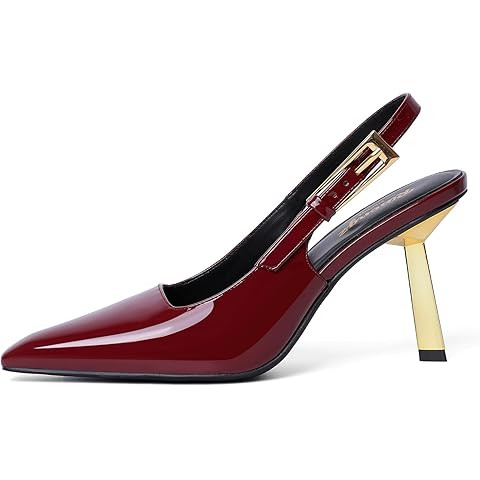 iiimmu Slingback Heels for Women 3.5 in / 4 in Kitten Heel Closed Toe Pumps Dress Shoes | Amazon (US)