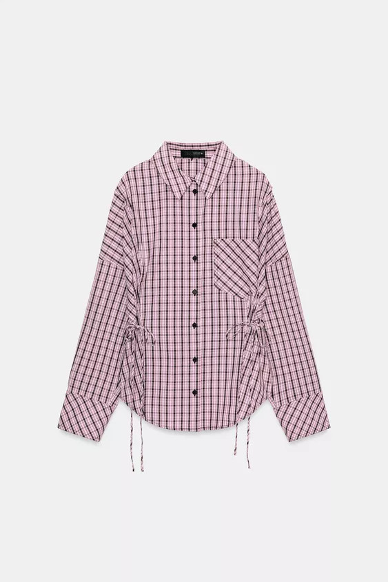 MULTI-POSITIONAL PLAID SHIRT | Zara Canada