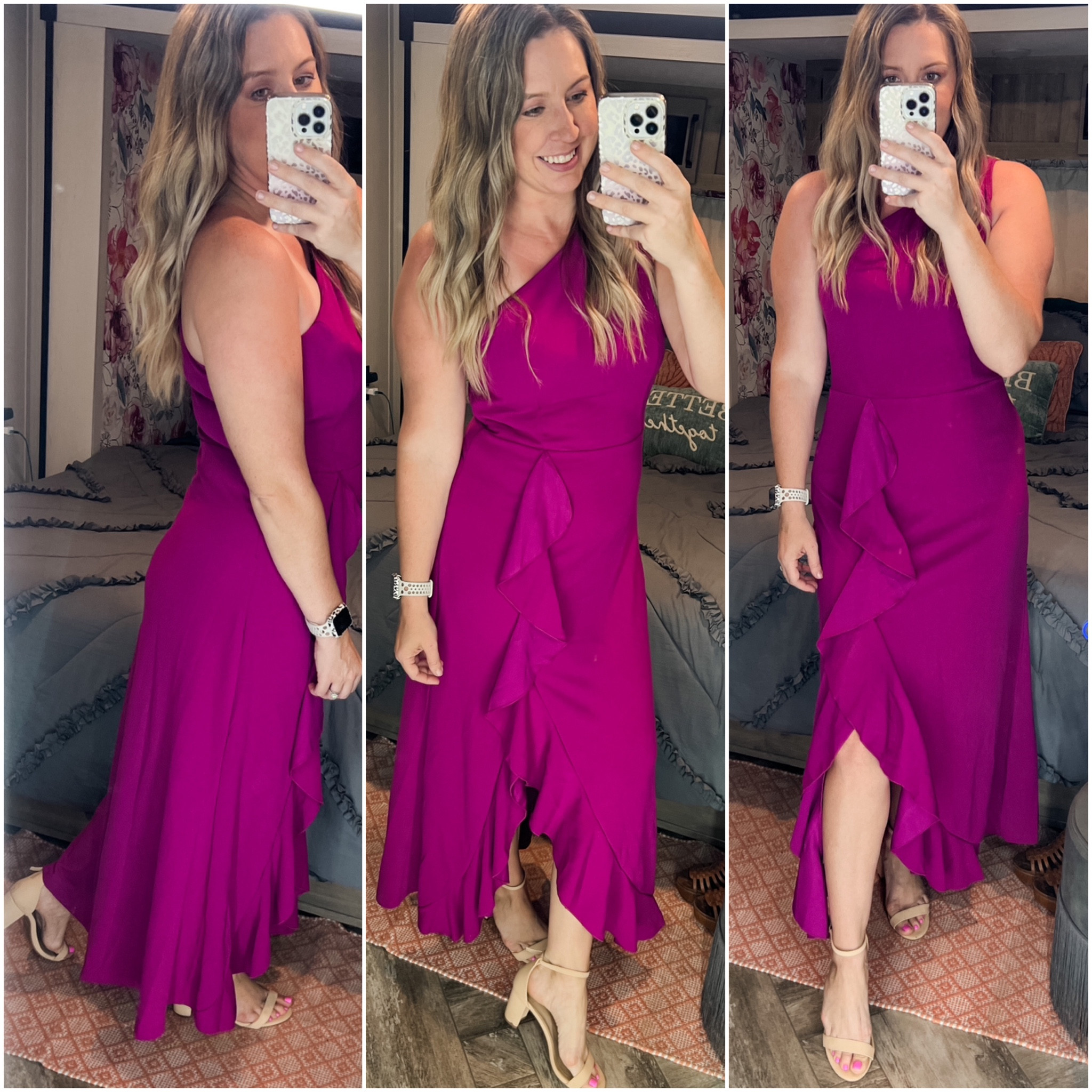 New dress from BTFBM and it’s a winner!Absolutely obsessed with this color! I got a large because it’s bodycon style, and it fits with room to spare. It’s stretchy so not super tight which is great! 