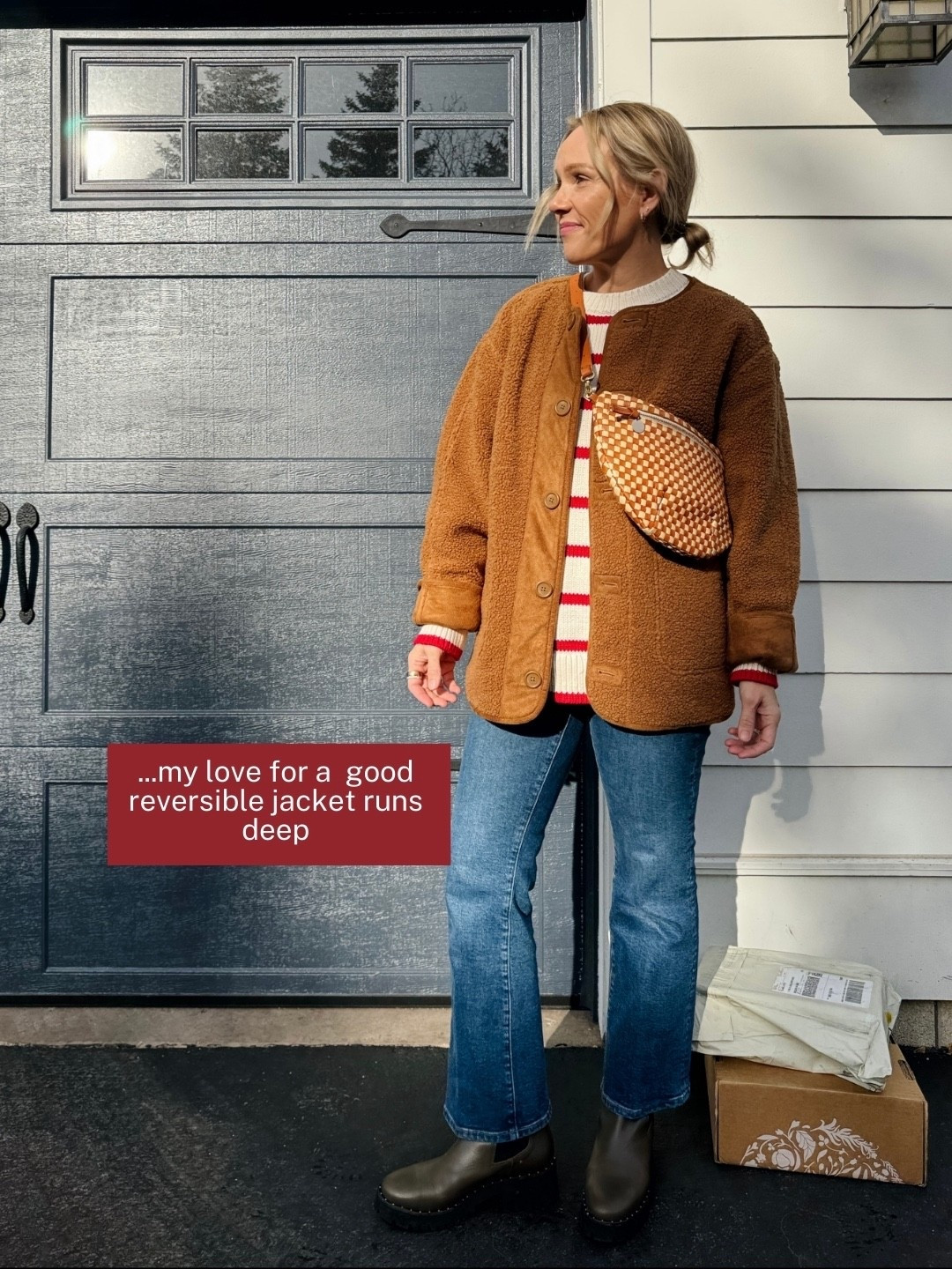 Clare V Grande Fanny linked newer styles & colors ~ J.Crew Factory reversible sherpa/suede jacket wearing my regular size small ~ Freda Salvador rain resistant boots true to size & very worth it ~ J.Crew socks ~ Madewell crop flare jeans are a closer fit with a hint of stretch wearing my regular size (5'3") ~ Madewell perfect white tee in small ~ Boden oversized sweater in small, also linked the regular style, 100% cotton ~ EBY underwear size up to Medium ~ xo, Claire

#LTKootd #LTKSeasonal #LTKmomlife