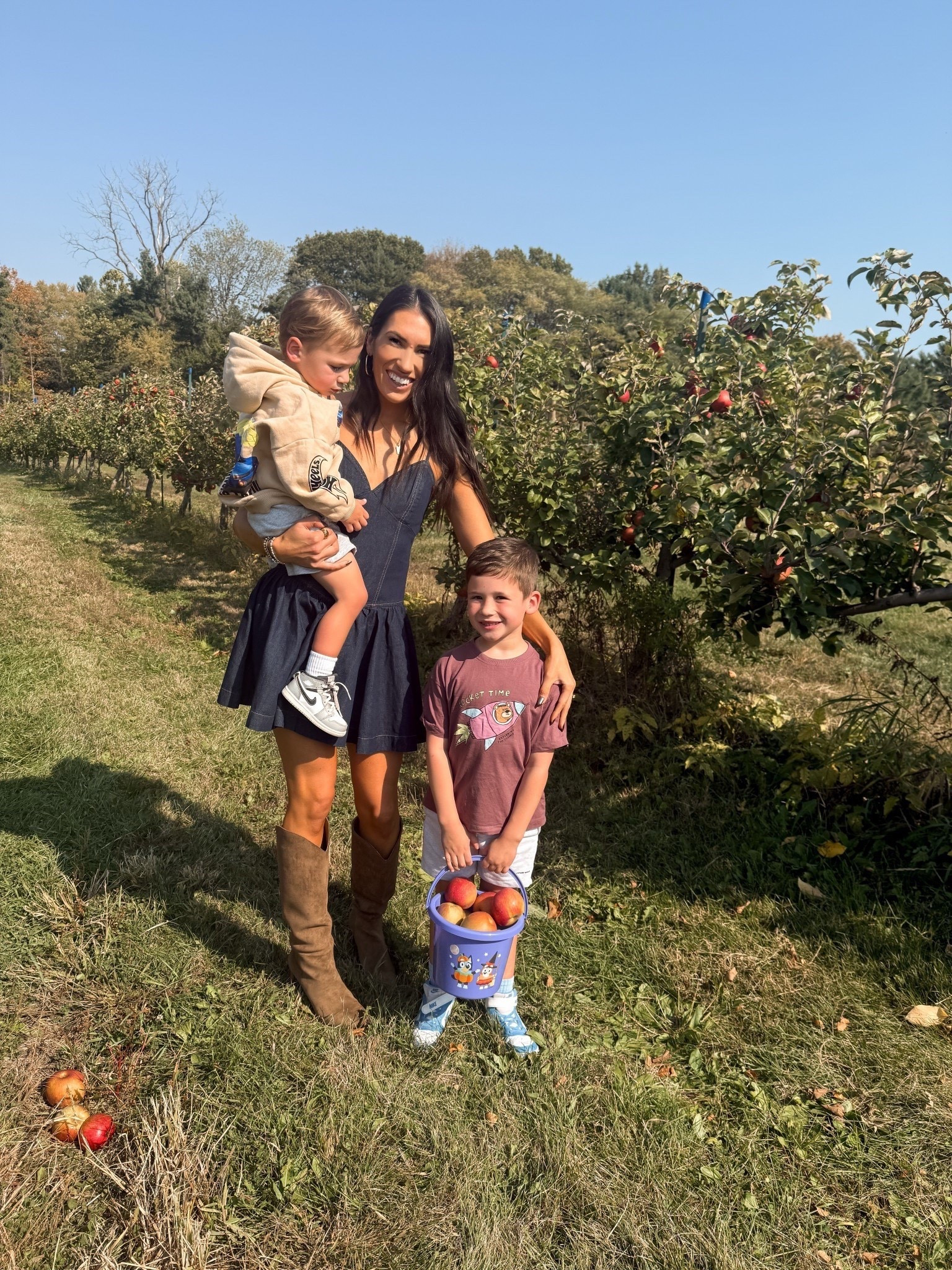 Apple picking with my boys! ❤️
Linking this denim dress I wore - runs a little big, wearing a small but could have done XS
Suede boots I just got on sale 
#LTKShoeCrush

Follow my LTK @whereyourheartisnow on the @shop.LTK app to view this post and get my exclusive app-only content!

#liketkit 
@shop.ltk
https://liketk.it/5rCHP

#LTKSeasonal #LTKKids