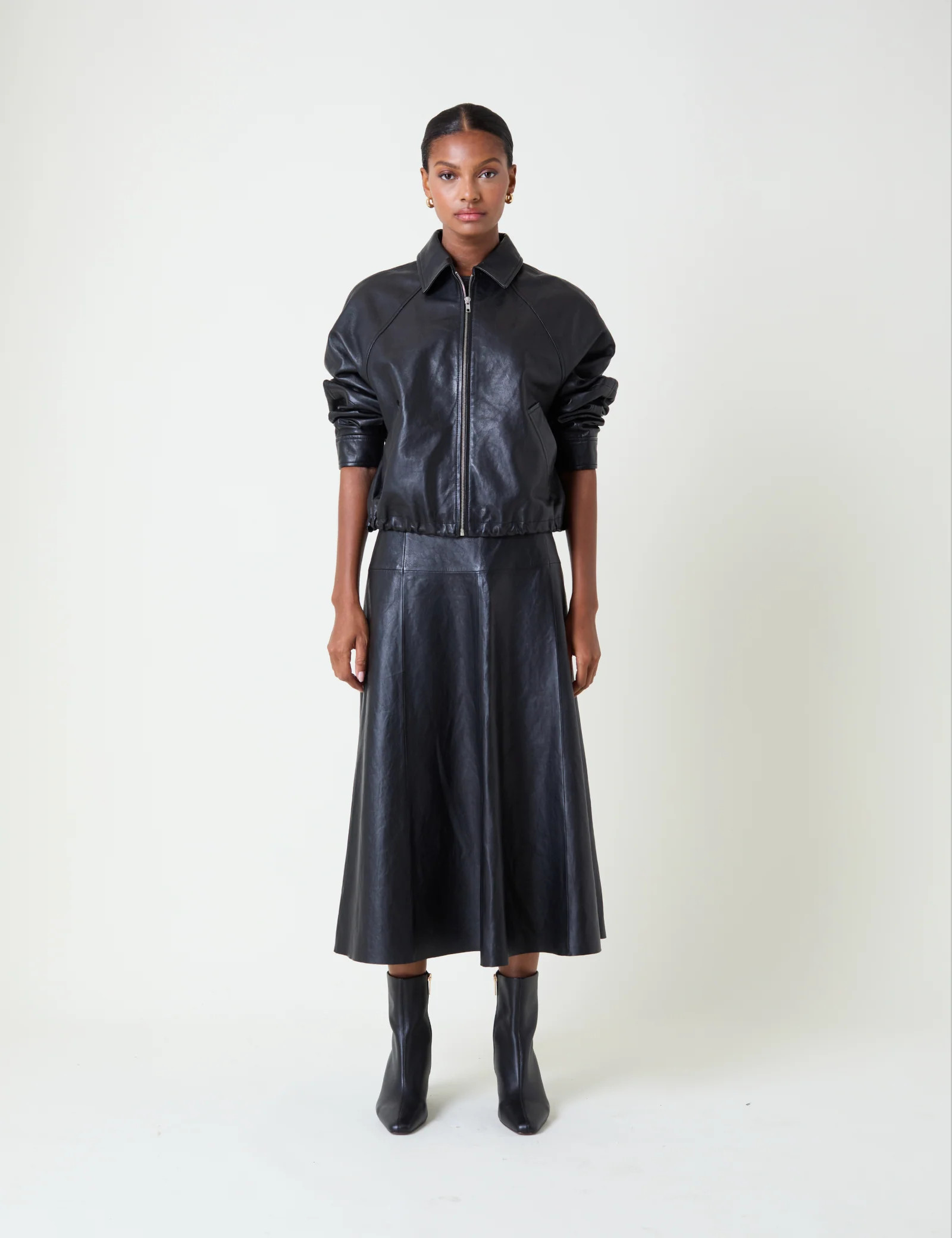 Black Leather Bomber Jacket | Nobody's Child