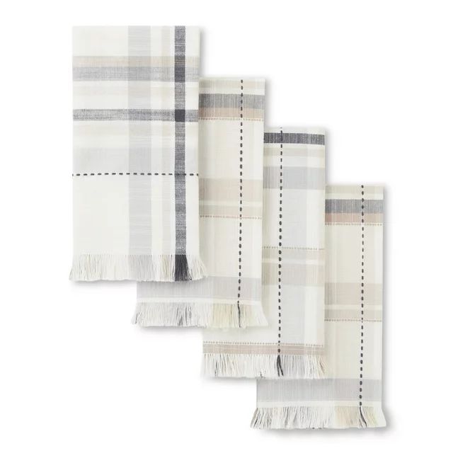 Better Homes & Garden Monday Square Fabric Napkin Set, Beige, 20"W x 20"L, 4 Pieces - Walmart.com | Walmart (US)