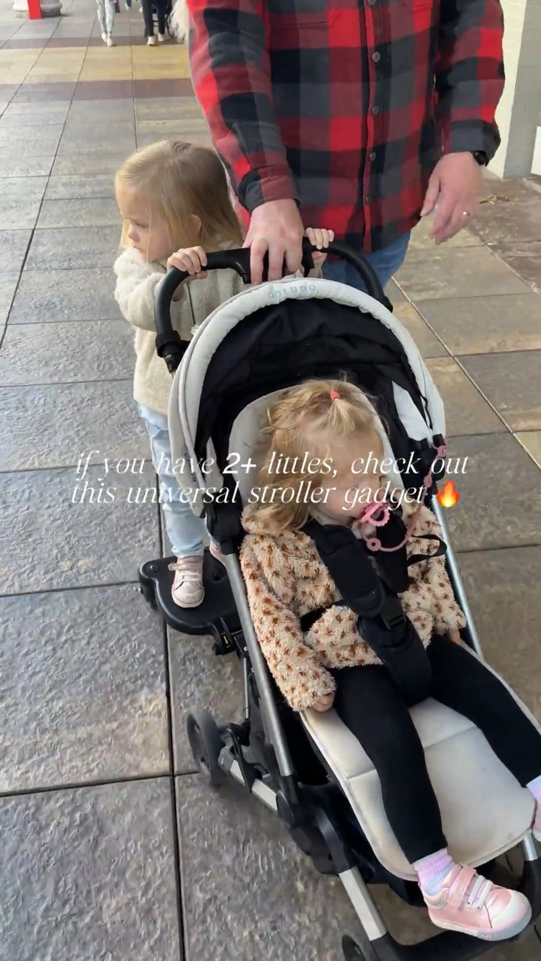 Stroller board that velcros onto any stroller to create a spot for a bigger kid to hold onto the stroller and ride with their little sibling to save space. One of my favorite kid purchases this year!

#LTKBaby #LTKTravel #LTKKids