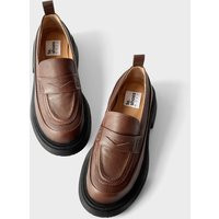 Brown Loafers, Barefoot Chunky Loafers Women, Leather Penny Custom Made Shoes | Etsy (US)