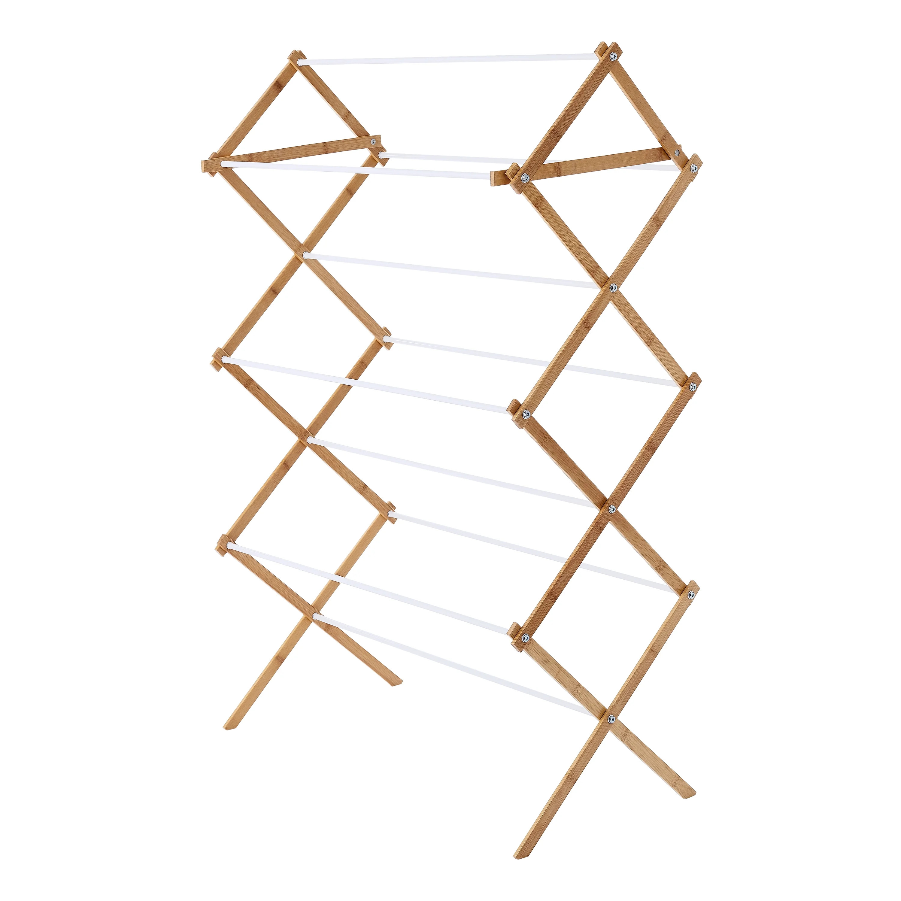Mainstays Space-Saving Collapsible Bamboo Laundry Clothes Drying Rack | Walmart (US)