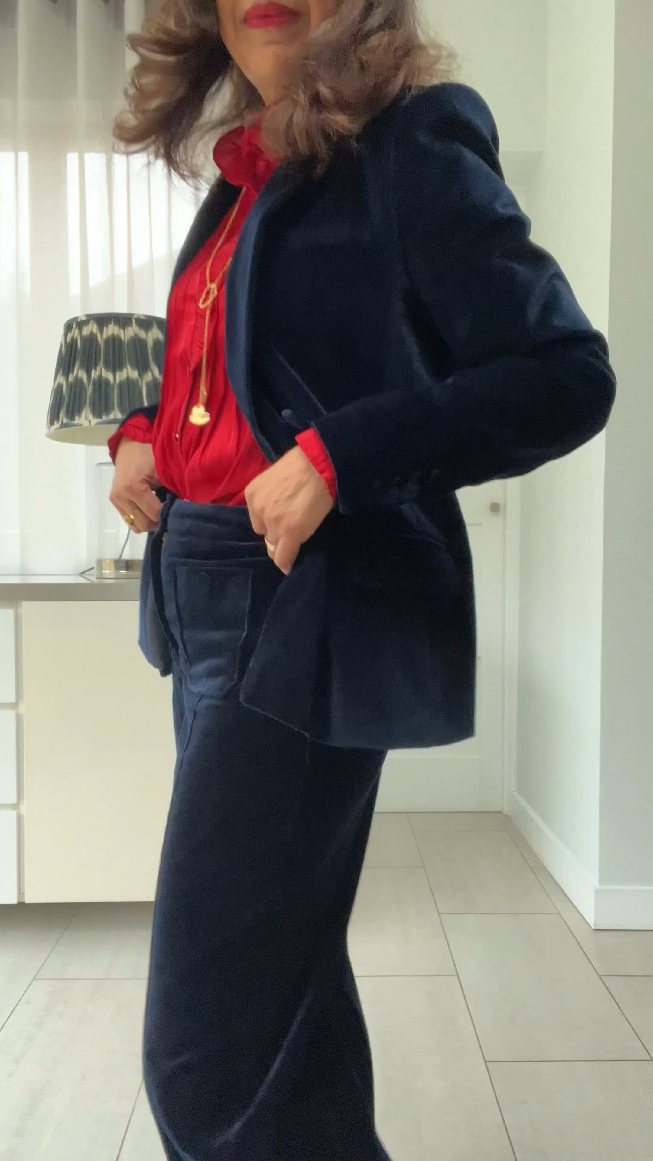 Sezane, LK Bennett, bags, velvet suit, navy suit, navy velvet suit,  petite fashion, workwear fashion, 
winter outfit, winter style, winter outfit ideas, winter fashion, evening outfit, winter work styling, wide leg trousers, red blouse, winter work outfits, smart casual outfits, over 50 styling tips, smart outfits

#LTKover50style #LTKstyletip #LTKeurope