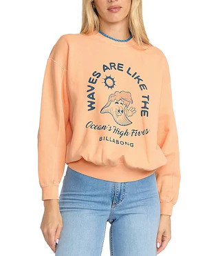 Billabong Time For Kendal Long Sleeve Brushed Fleece Sweatshirt | Dillard's | Dillard's