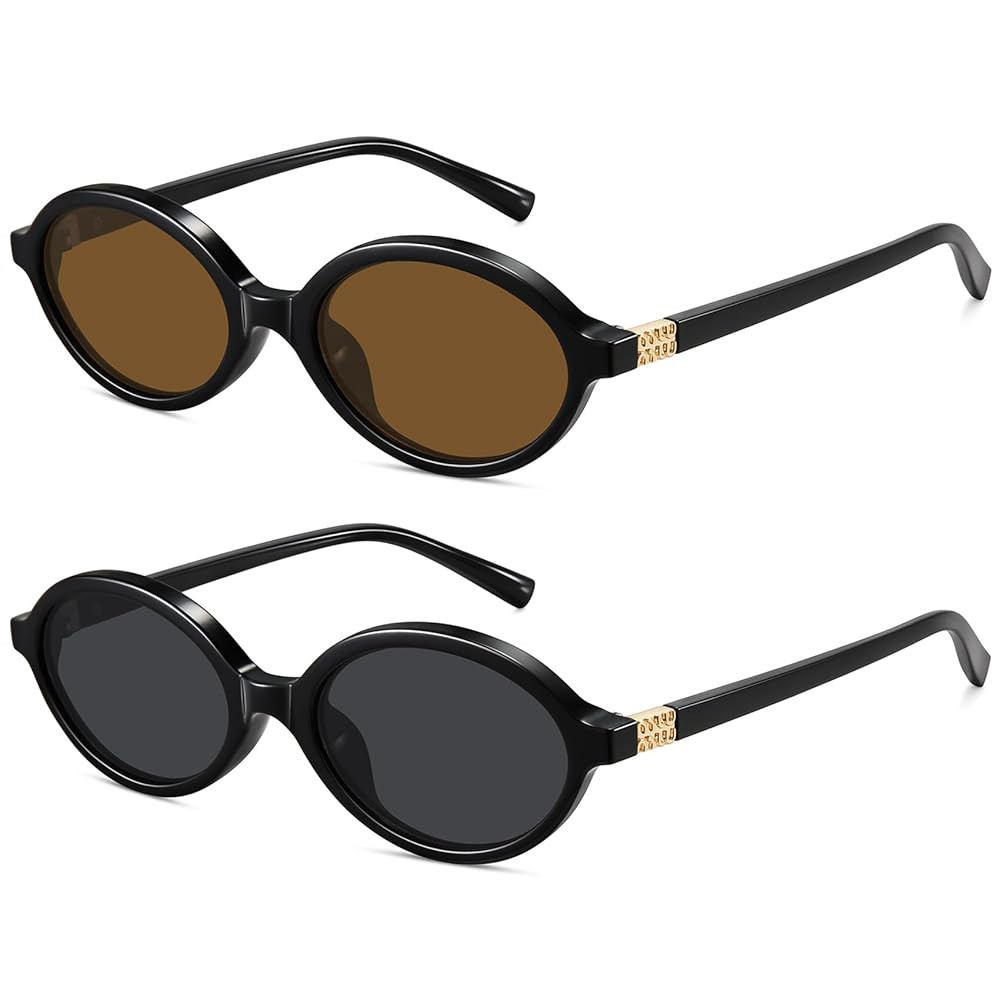 WOWSUN Retro Oval Sunglasses Womens Trendy Sun Glasses Sunnies UV400 Protection | Amazon (US)