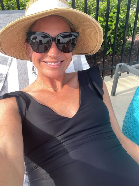 Timeless black swimsuit (I’ve had mine for a couple years), go-to dressy sun hat (packable and I love the bow), simple gold hoops.

#LTKFindsUnder100 #LTKSwim #LTKSeasonal