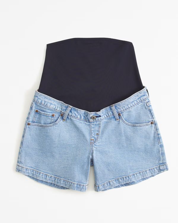 Women's Maternity High Rise Dad Short | Women's Bottoms | Abercrombie.com | Abercrombie & Fitch (US)