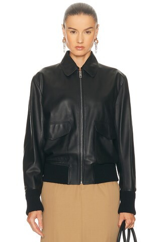 Ralph Lauren Collection Coale Bomber Jacket in Black - Black. Size 4 (also in ). | FWRD 