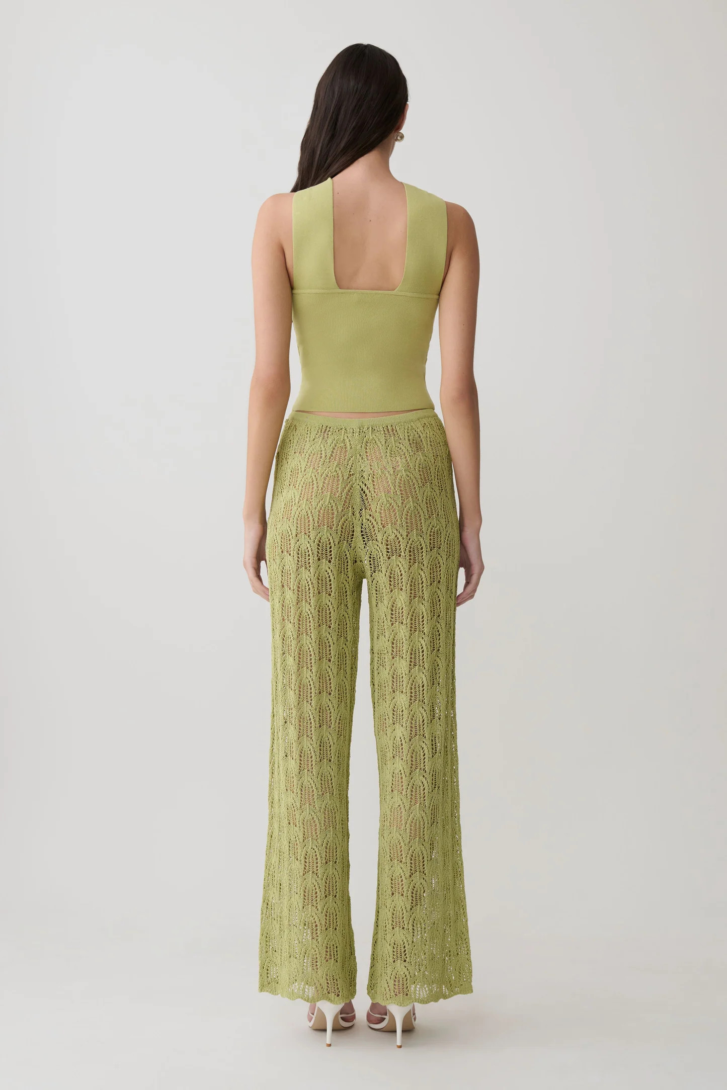 Glinda Crochet Pants - Light Olive | Meshki UK