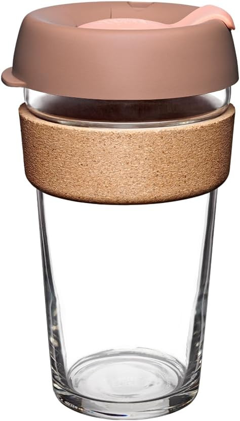 KeepCup Brew Cork, Reusable Glass Tumbler with Natural Cork, Grande Coffee Cup 16oz/454ml - Frapp... | Amazon (US)
