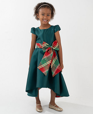Rare Editions Girls 2T-6X Mikado Plaid Hi-Lo Dress - Macy's | Macy's