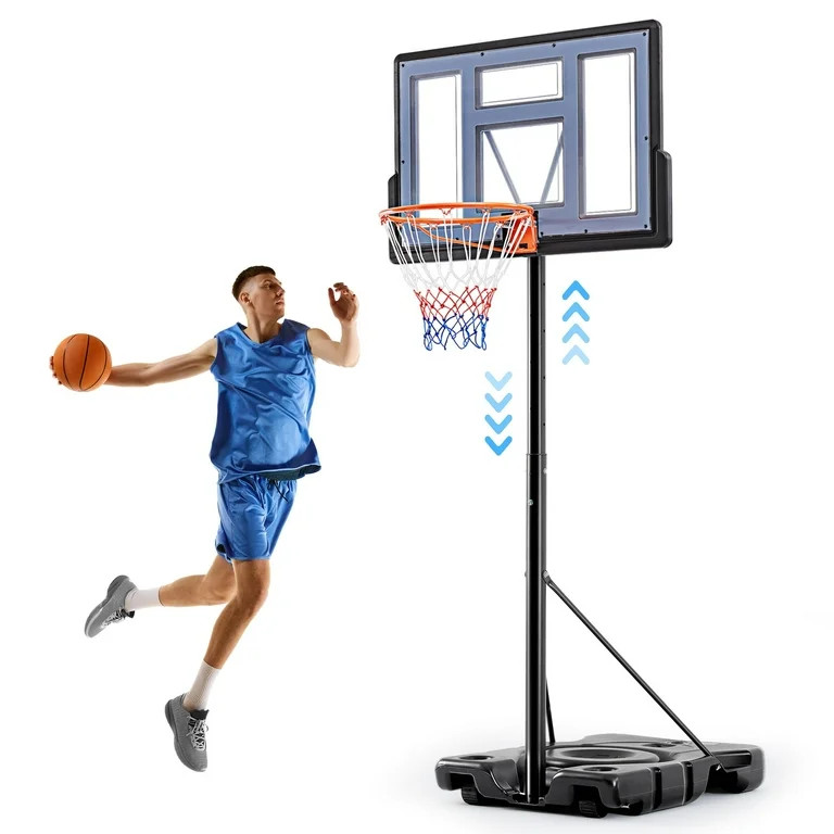 Edx 6.1ft-10ft Adjustable Height 44" Shatterproof Outdoor Portable Basketball System (Adult), Gre... | Walmart (US)