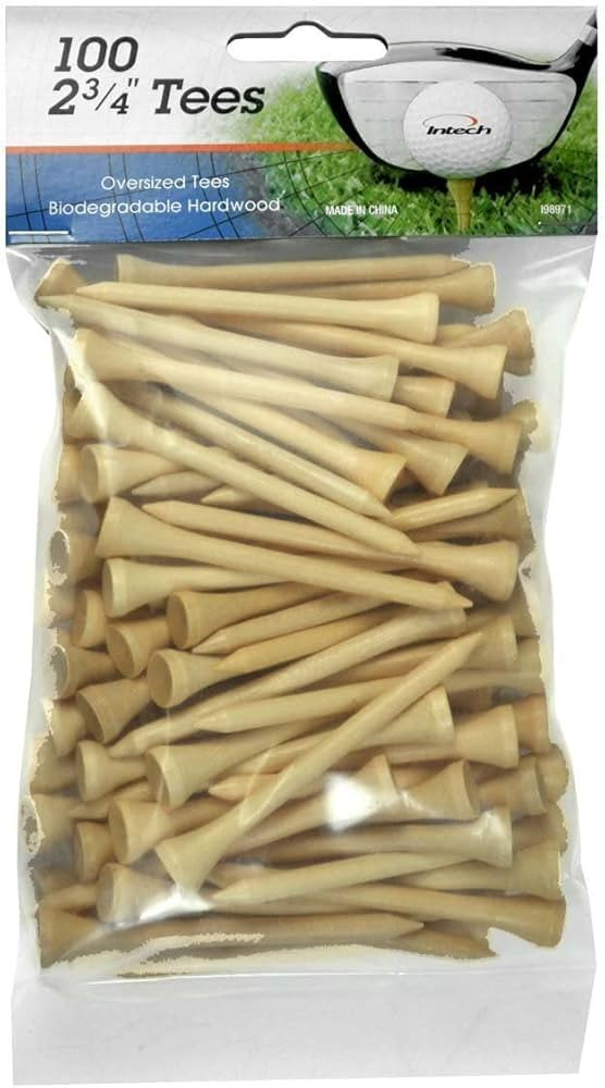 Intech 2-3/4 Inch Wooden Golf Tees, 100 and 500 Pack, Multiple Colors Available | Amazon (US)