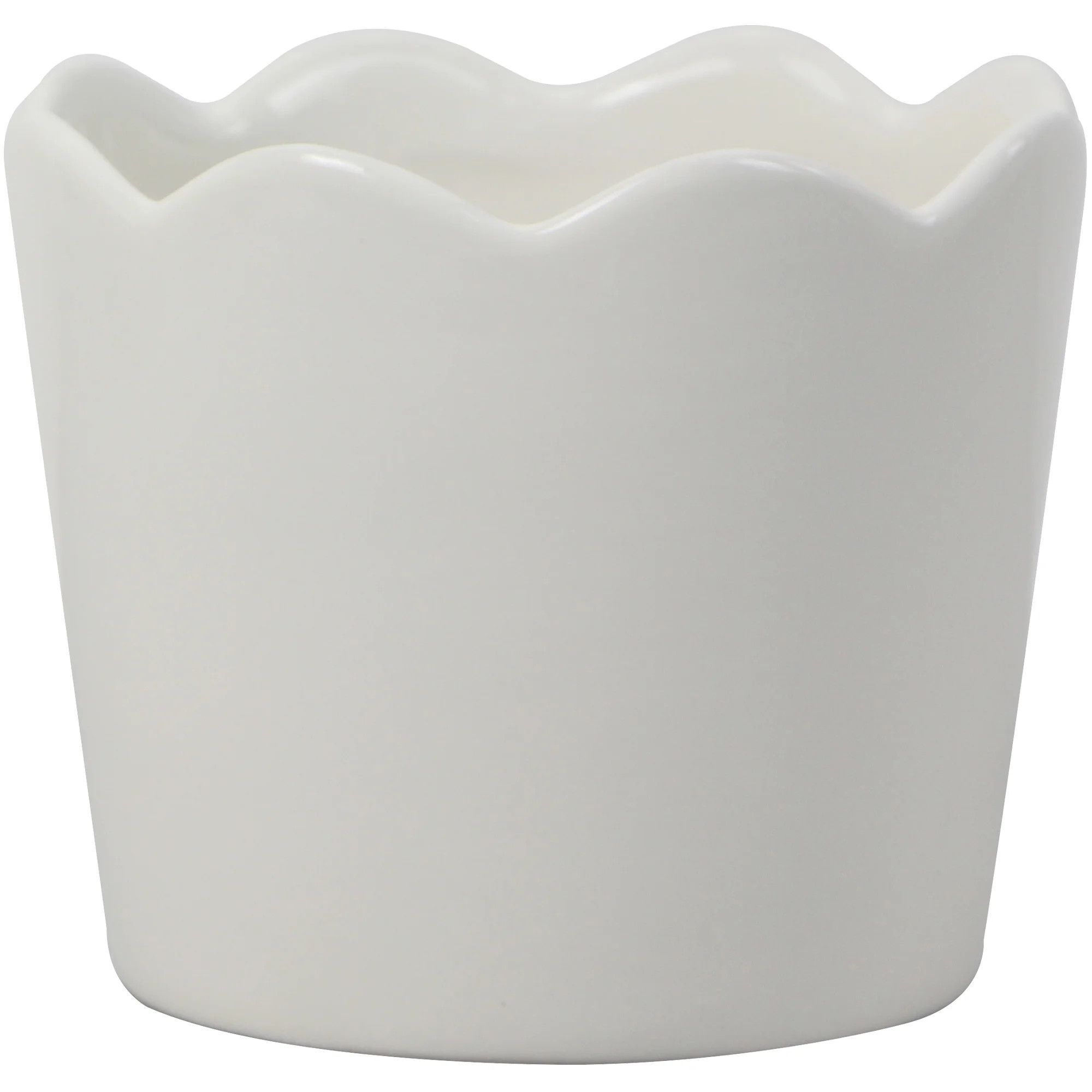 Mainstays 6in Scallop White Ceramic Round Planter - Walmart.com | Walmart (US)