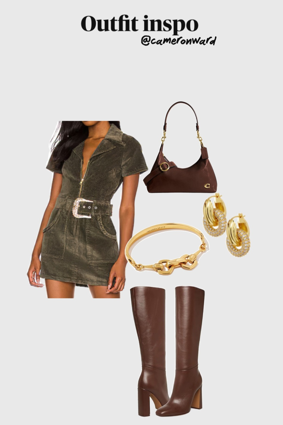 Brown boots, fall dress, brown purse, gold bracelet, fall outfit 

#LTKSeasonal #LTKStyleTip #LTKShoeCrush