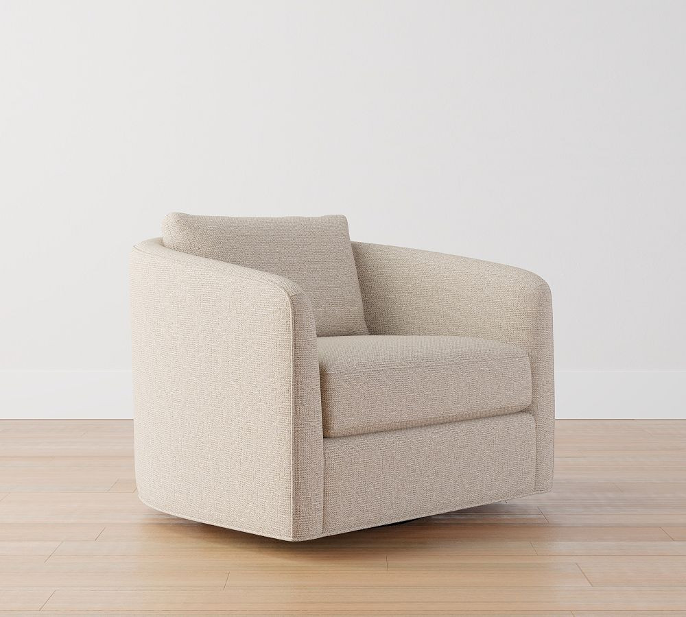 Remmy Upholstered Swivel Armchair | Pottery Barn (US)