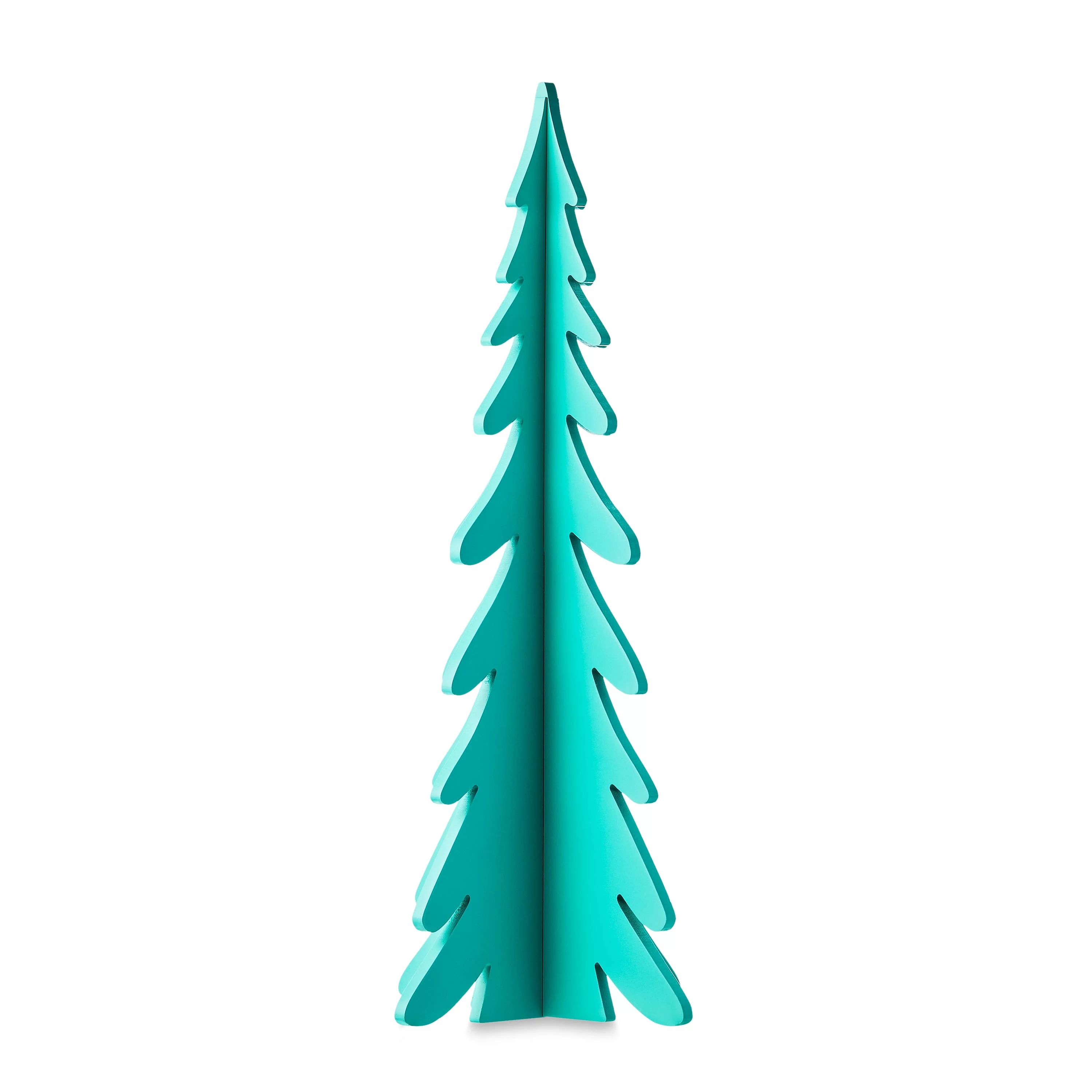 Teal Green Wood Christmas Tree Decor, 22 in, by Holiday Time - Walmart.com | Walmart (US)