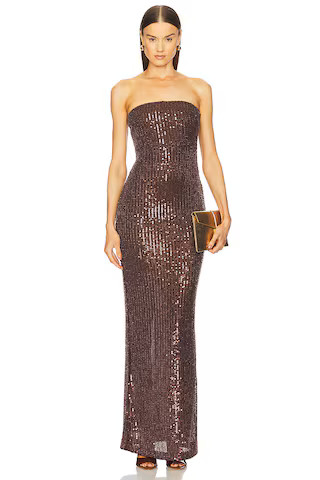 Michael Costello x REVOLVE Saskia Gown in Chocolate Brown from Revolve.com | Revolve Clothing (Global)