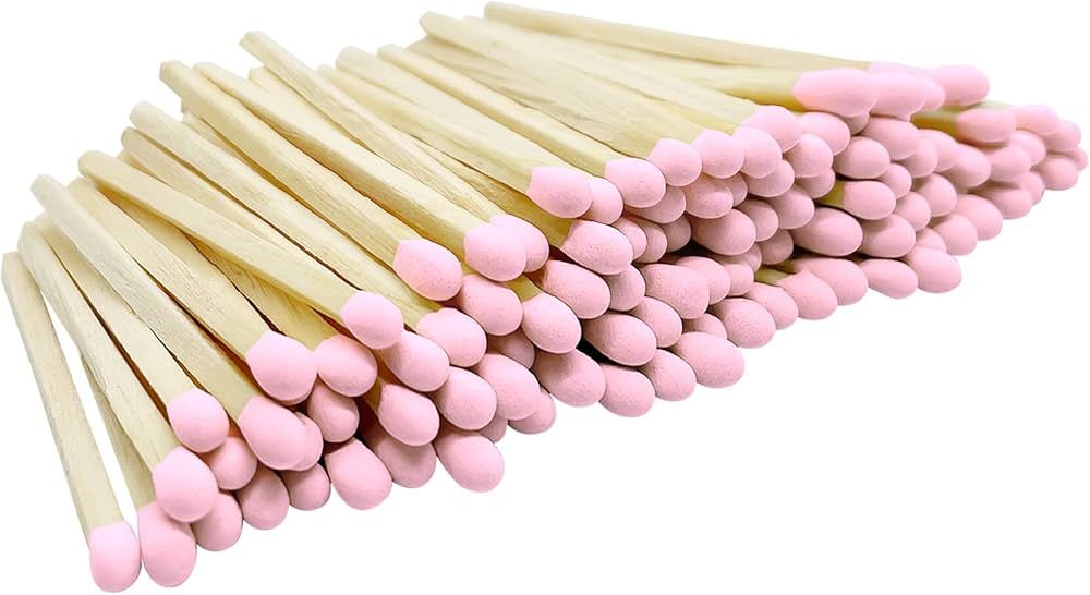 2" Light Pink Tip Safety Matches | Set of 100+ Bulk Artisan Matchsticks with Striker Stickers by ... | Amazon (US)