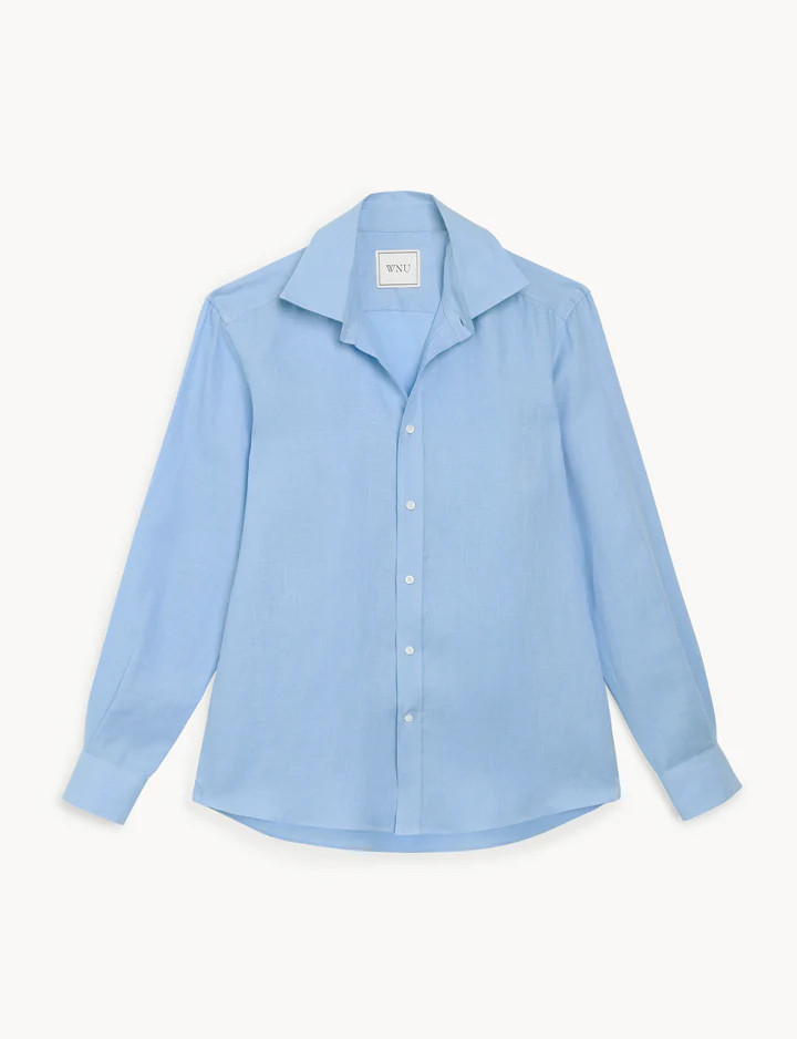 The Boyfriend: Linen, Cornflower Blue | With Nothing Underneath
