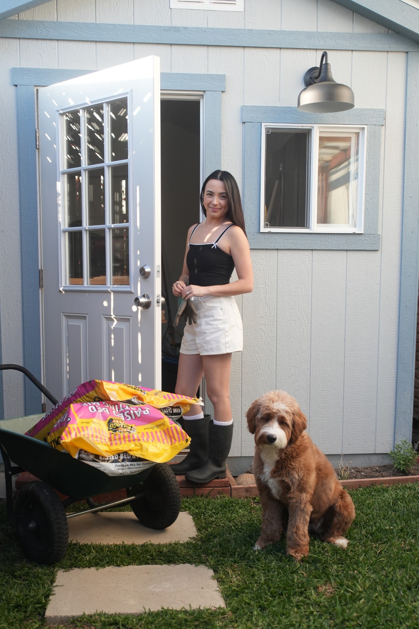 Wearing my go to black ribbed tank, high waisted denim shorts, and some rain boots for any muddy moments! I added some socks for a little extra charm!
Perfect outfit for watering plants, picking veggies, or just pretending I have my life together in the backyard.

#LTKHome #LTKSeasonal #LTKStyleTip