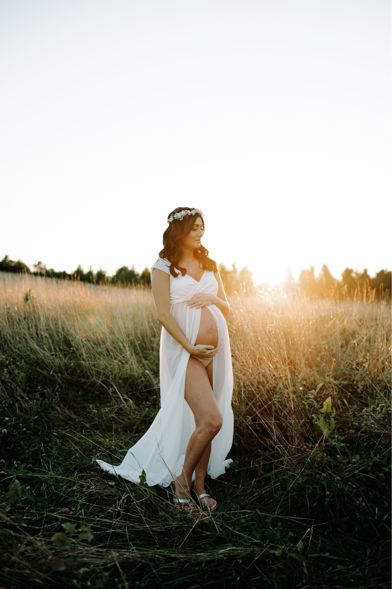 Maternity Dress for maternity Photo shoot. Off Shoulder Chiffon Gown Split Front Maxi Pregnancy Dresses for Photoshoot. White maternity dress.

#LTKbump #LTKunder50 #LTKstyletip