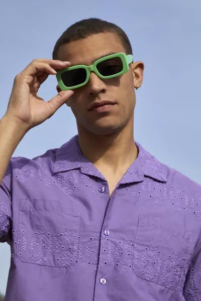 Apollo Chunky Rectangle Sunglasses | Urban Outfitters (US and RoW)