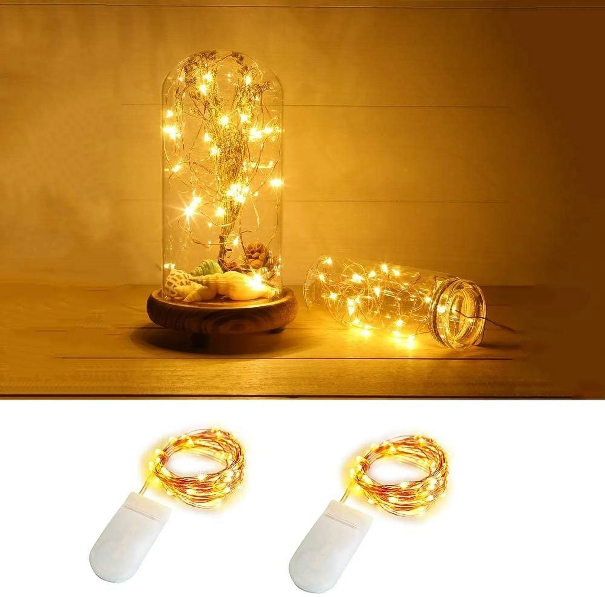 2 Pack Fairy Lights Battery Operated, 5.56Ft 20 LED Mini String Lights, Waterproof Twinkle Firefl... | Walmart (US)
