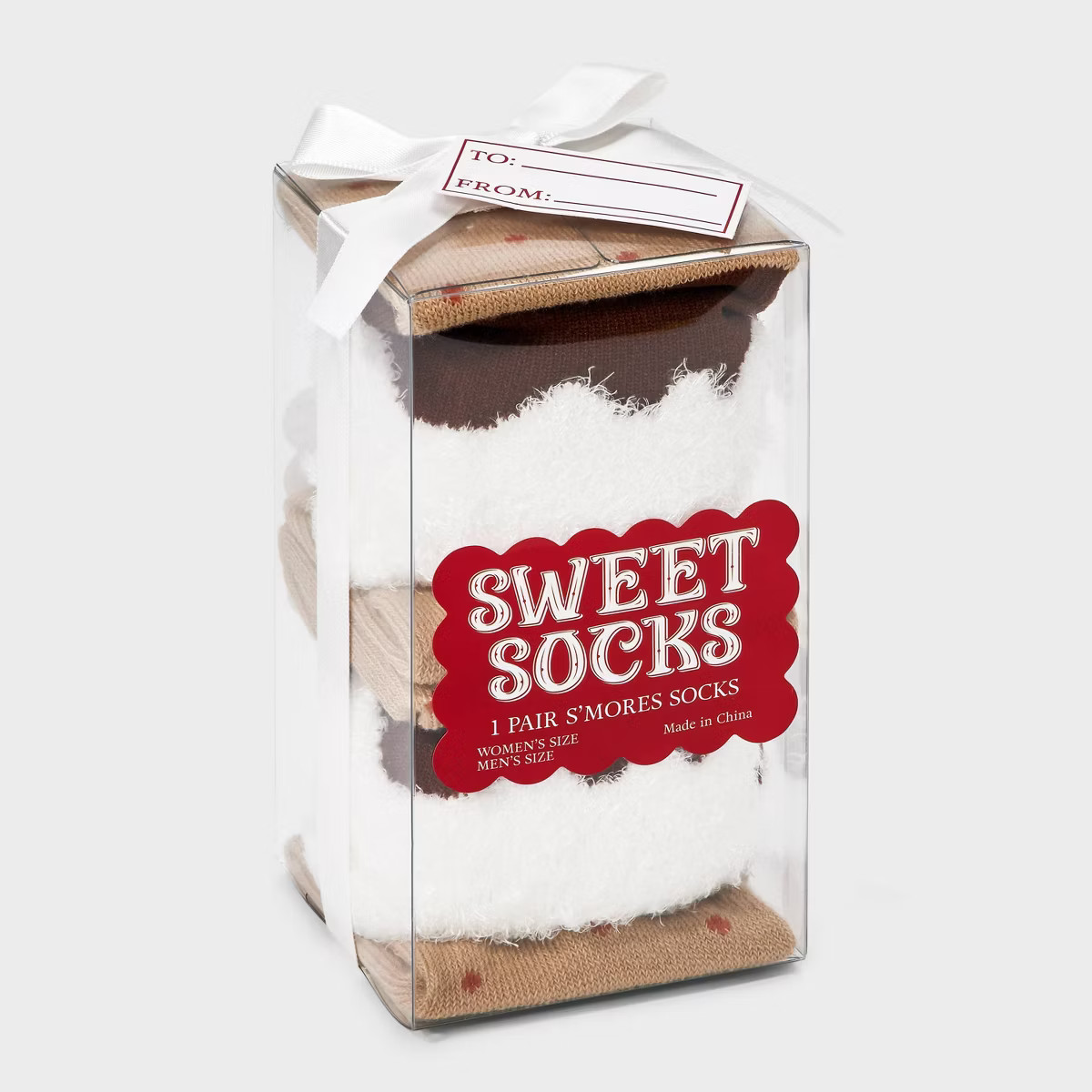 Adult S'mores Crew Socks - Beige/White/Brown One Size Fits Most | Target
